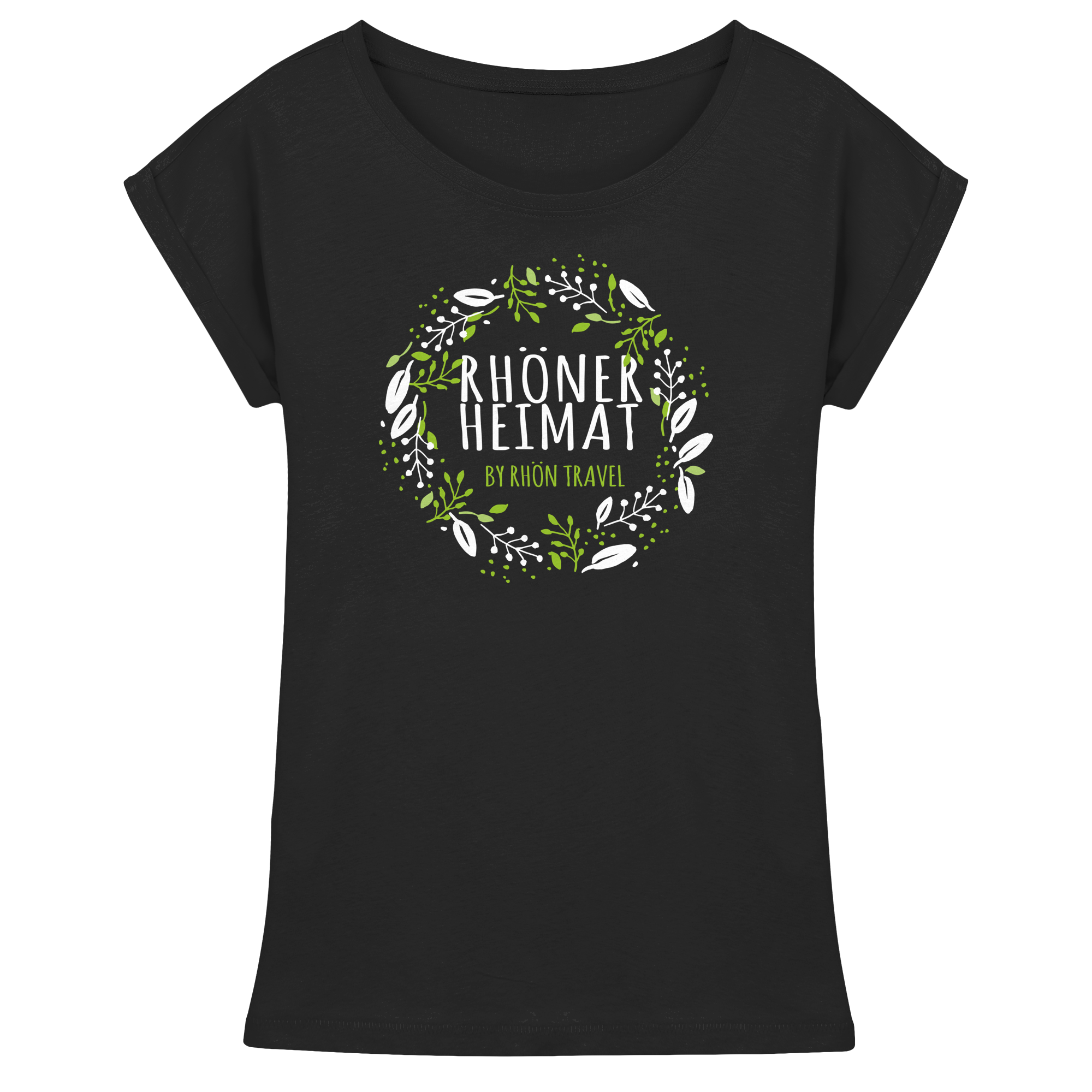 RHÖNER HEIMAT "BLÄTTERKRANZ" - Womens Extended Shoulder T-Shirt
